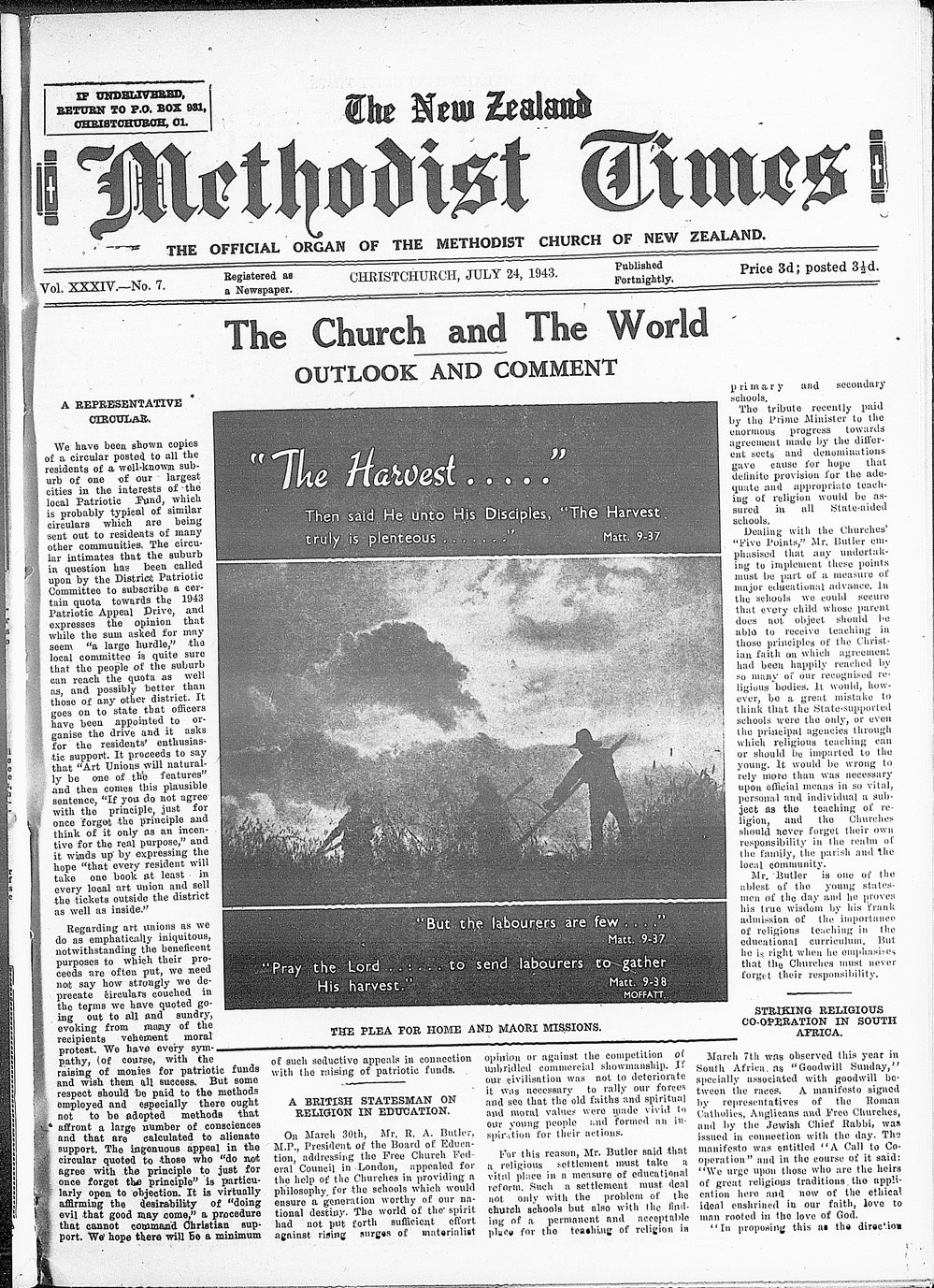 The New Zealand Methodist Times: 24th July 1943