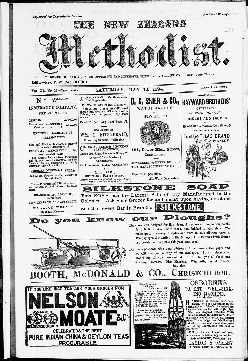 The New Zealand Methodist Times: 12th May 1894