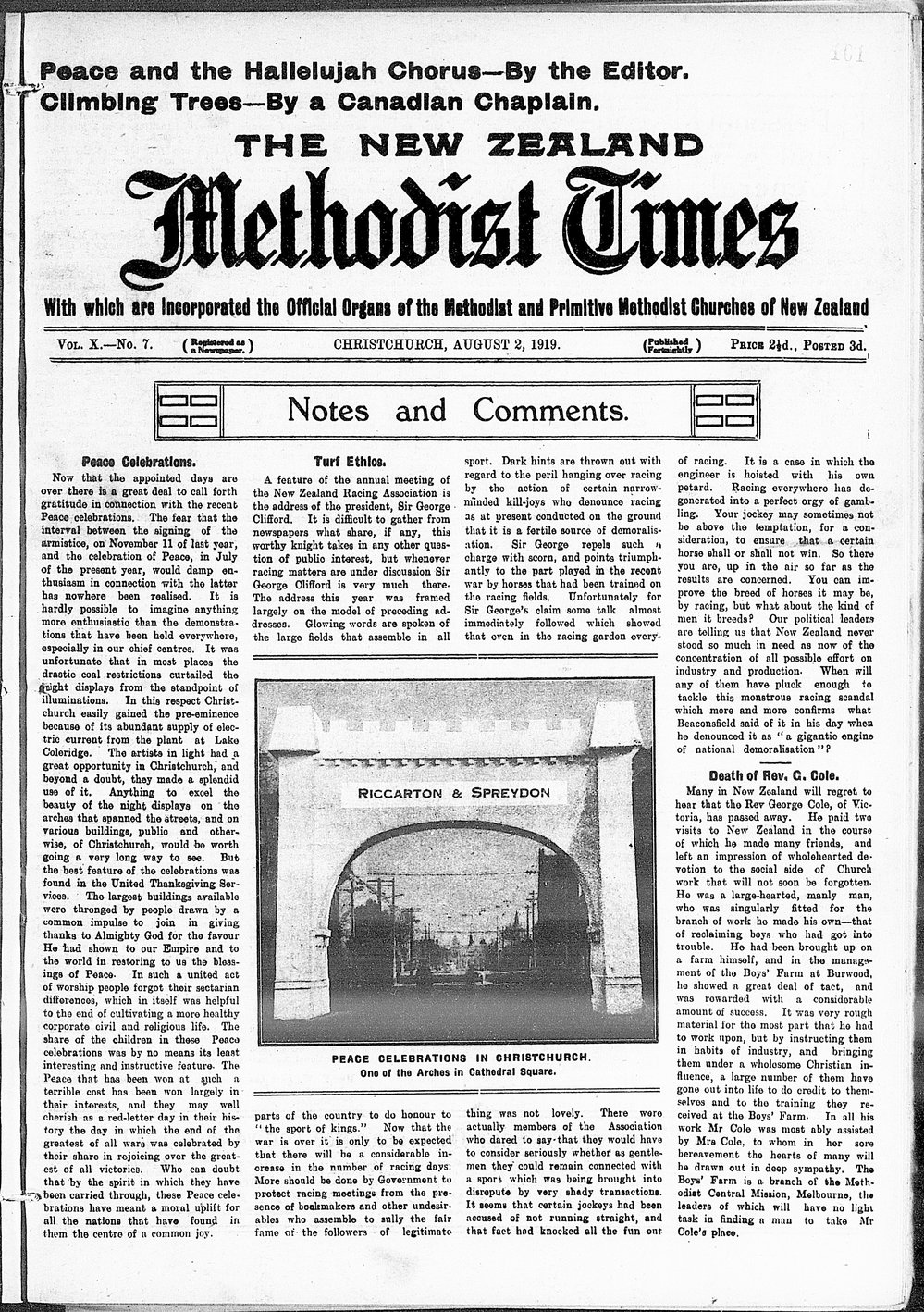 The New Zealand Methodist Times: 2nd August 1919