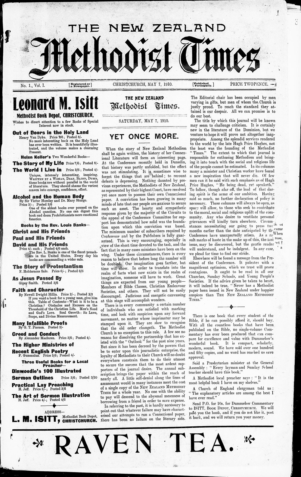 The New Zealand Methodist Times: 7th May 1910