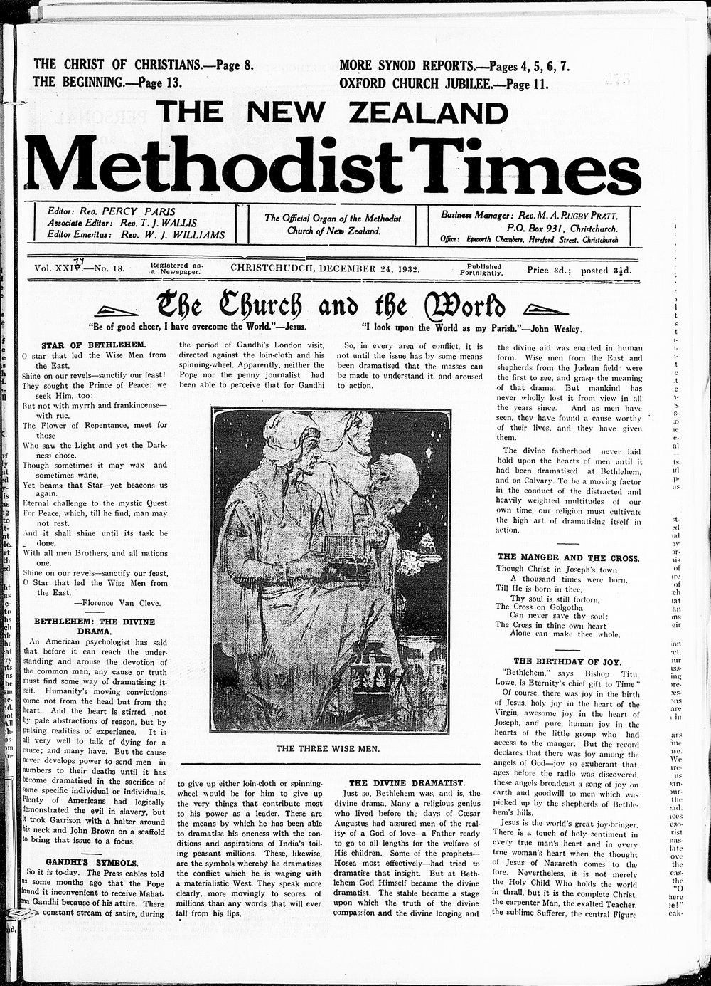 The New Zealand Methodist Times: 24th December 1932