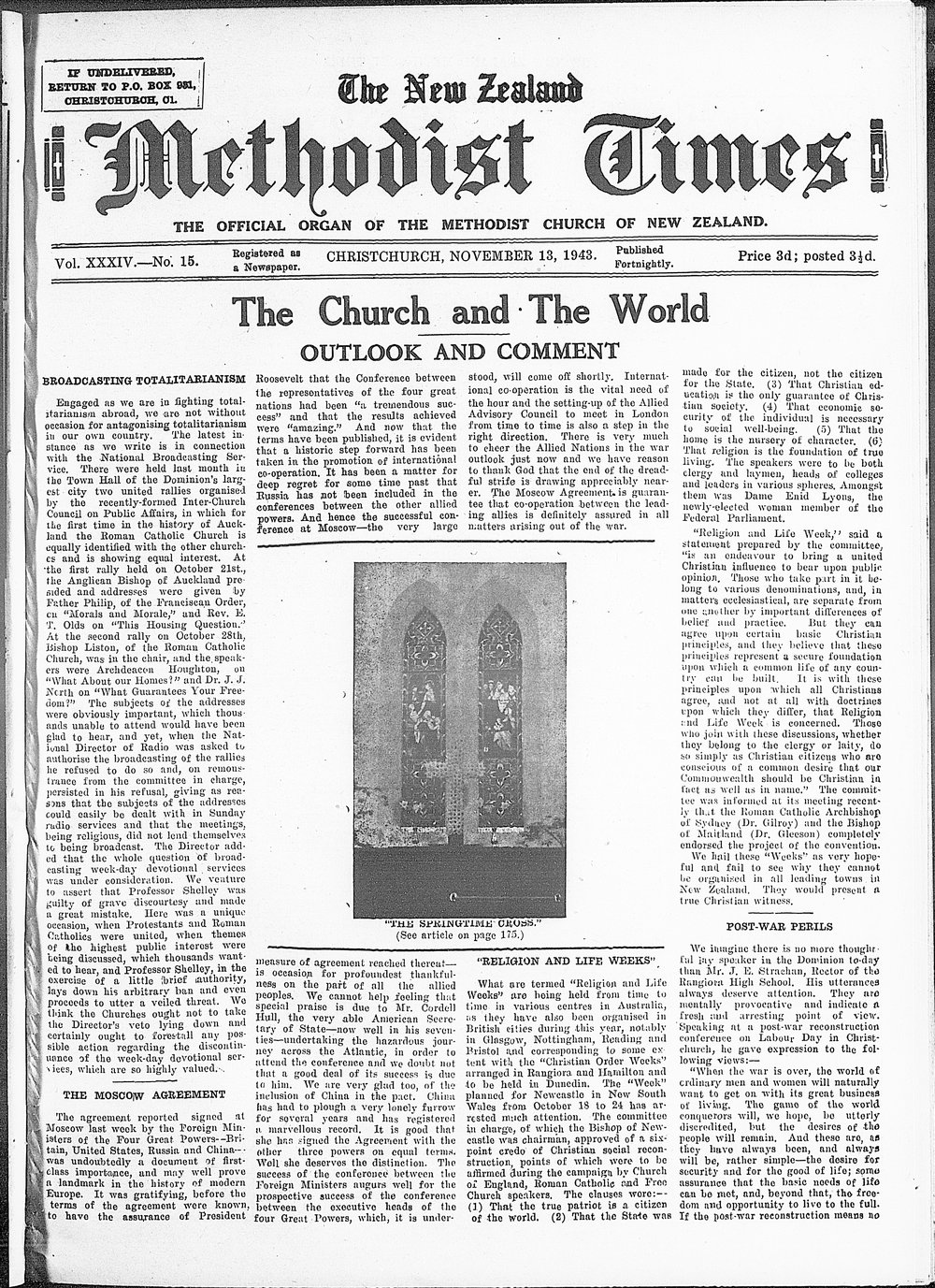 The New Zealand Methodist Times: 13th November 1943