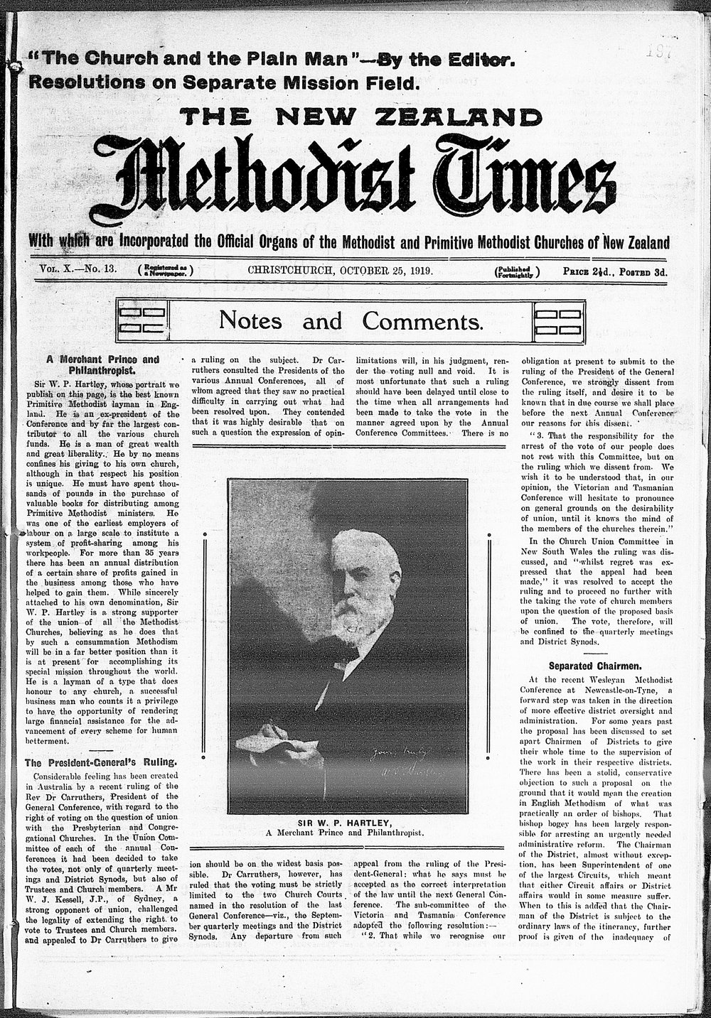 The New Zealand Methodist Times: 25th October 1919