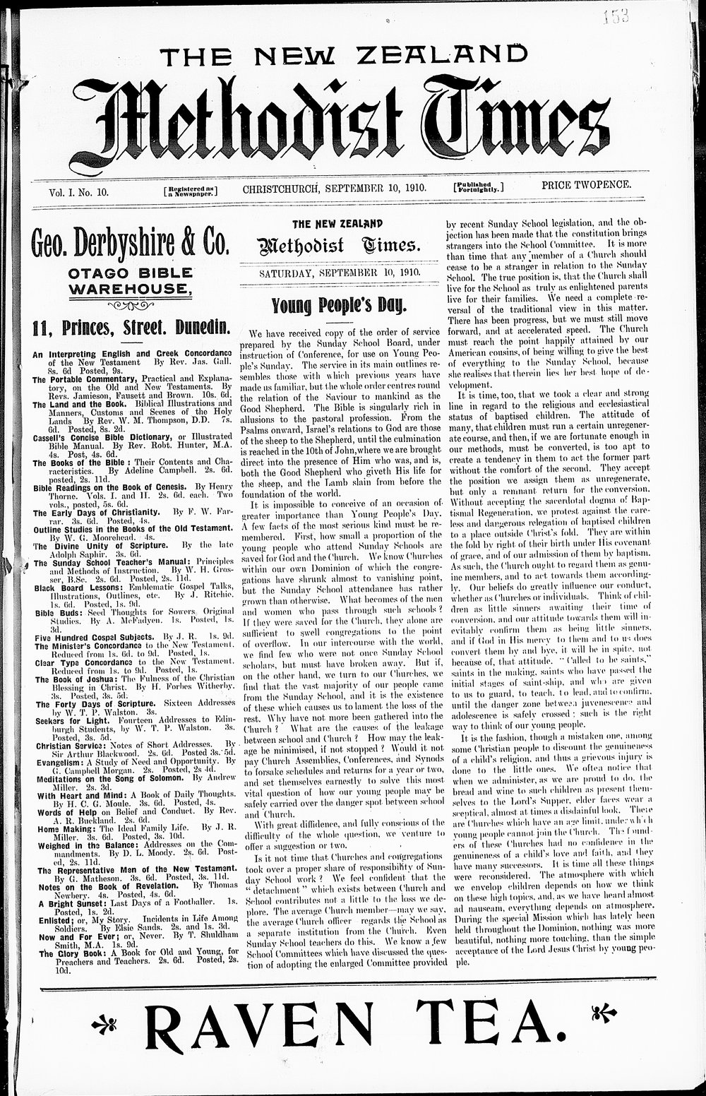 The New Zealand Methodist Times: 10th September 1910