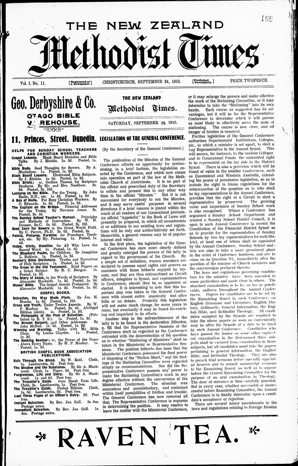 The New Zealand Methodist Times: 24th September 1910