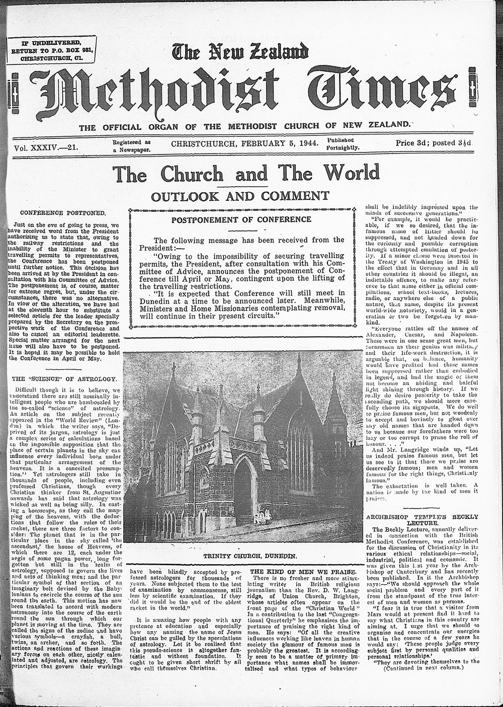 The New Zealand Methodist Times: 5th February 1944