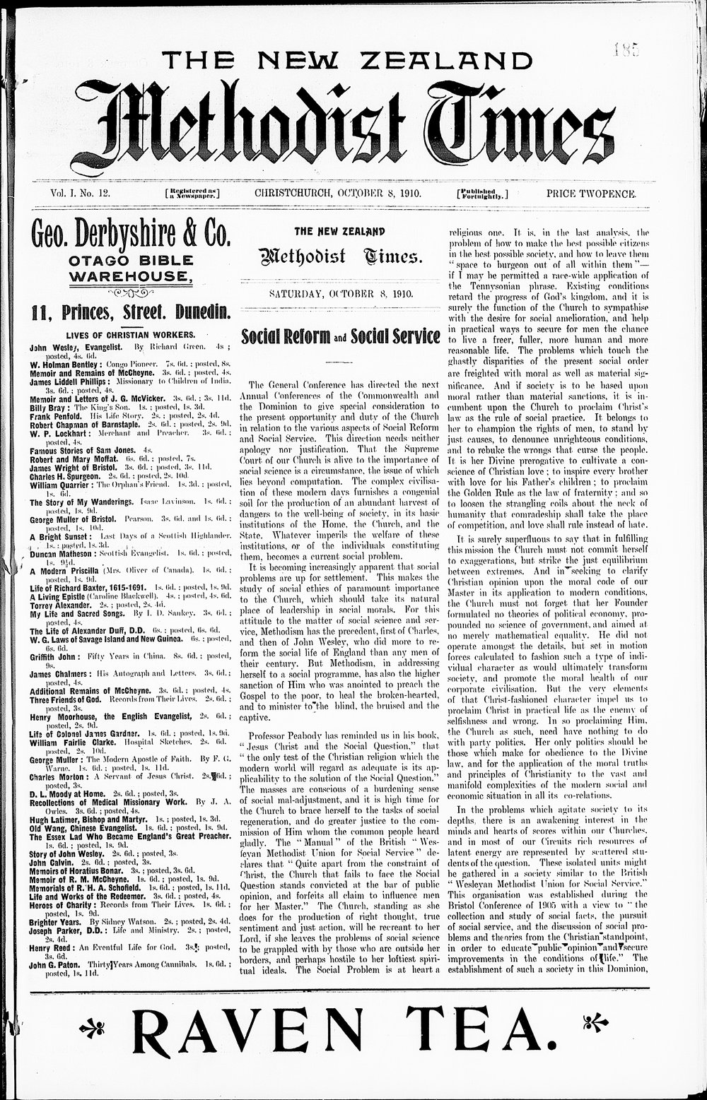 The New Zealand Methodist Times: 8th October 1910