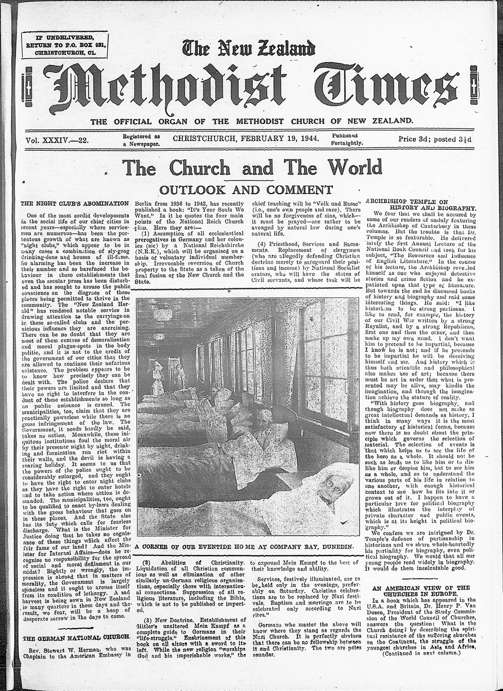 The New Zealand Methodist Times: 19th February 1944