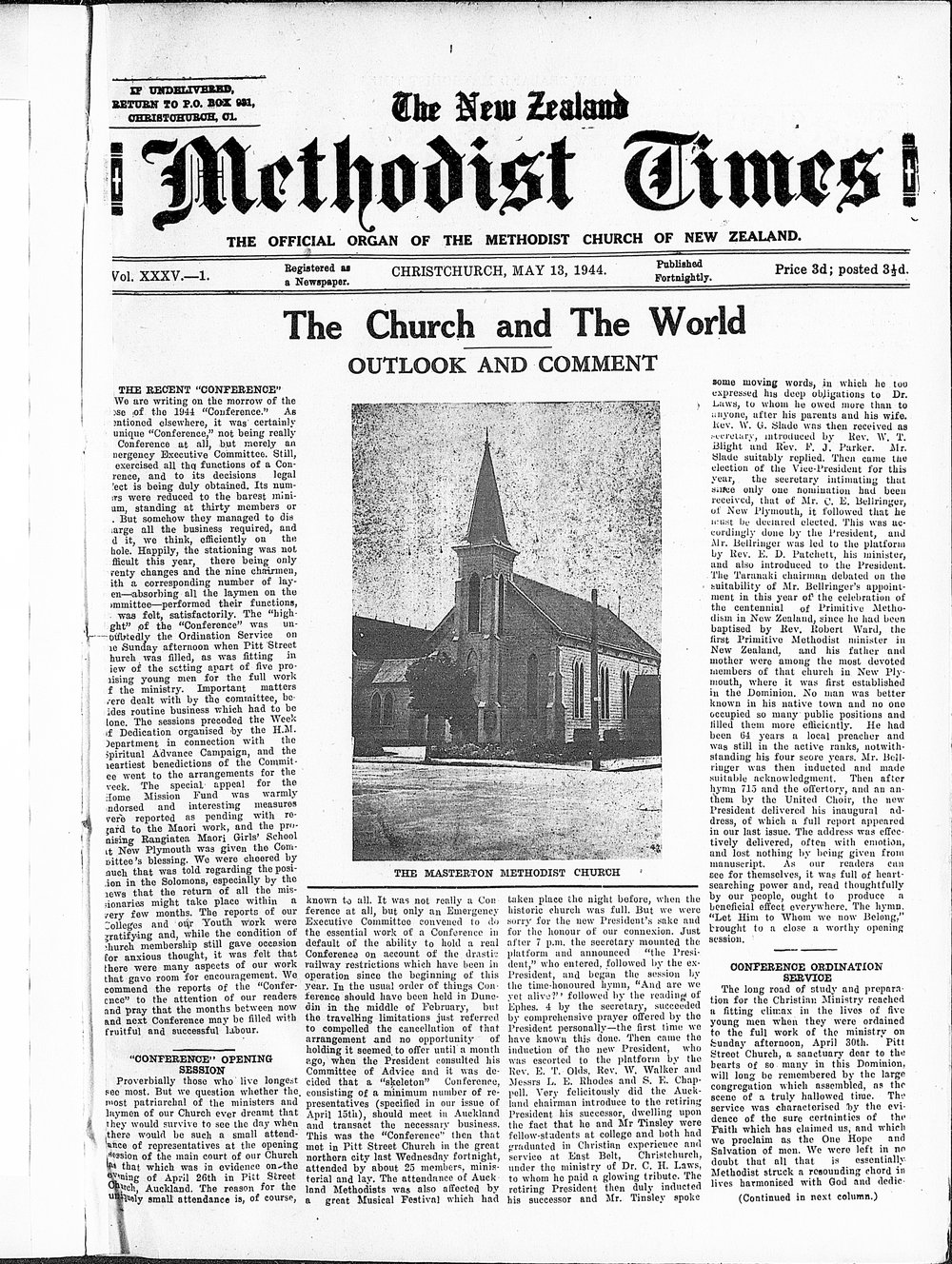 The New Zealand Methodist Times: 13th May 1944