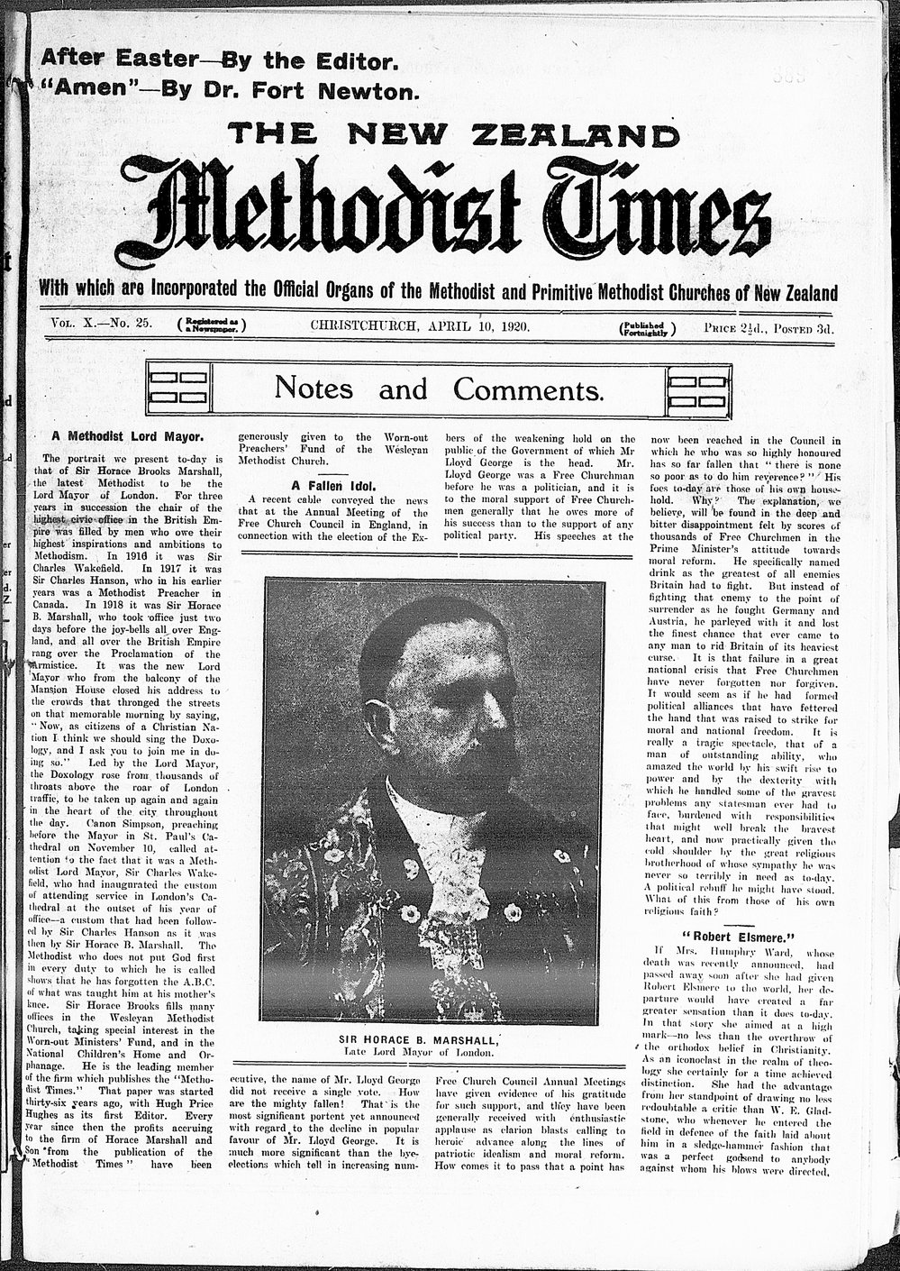 The New Zealand Methodist Times: 10th April 1920