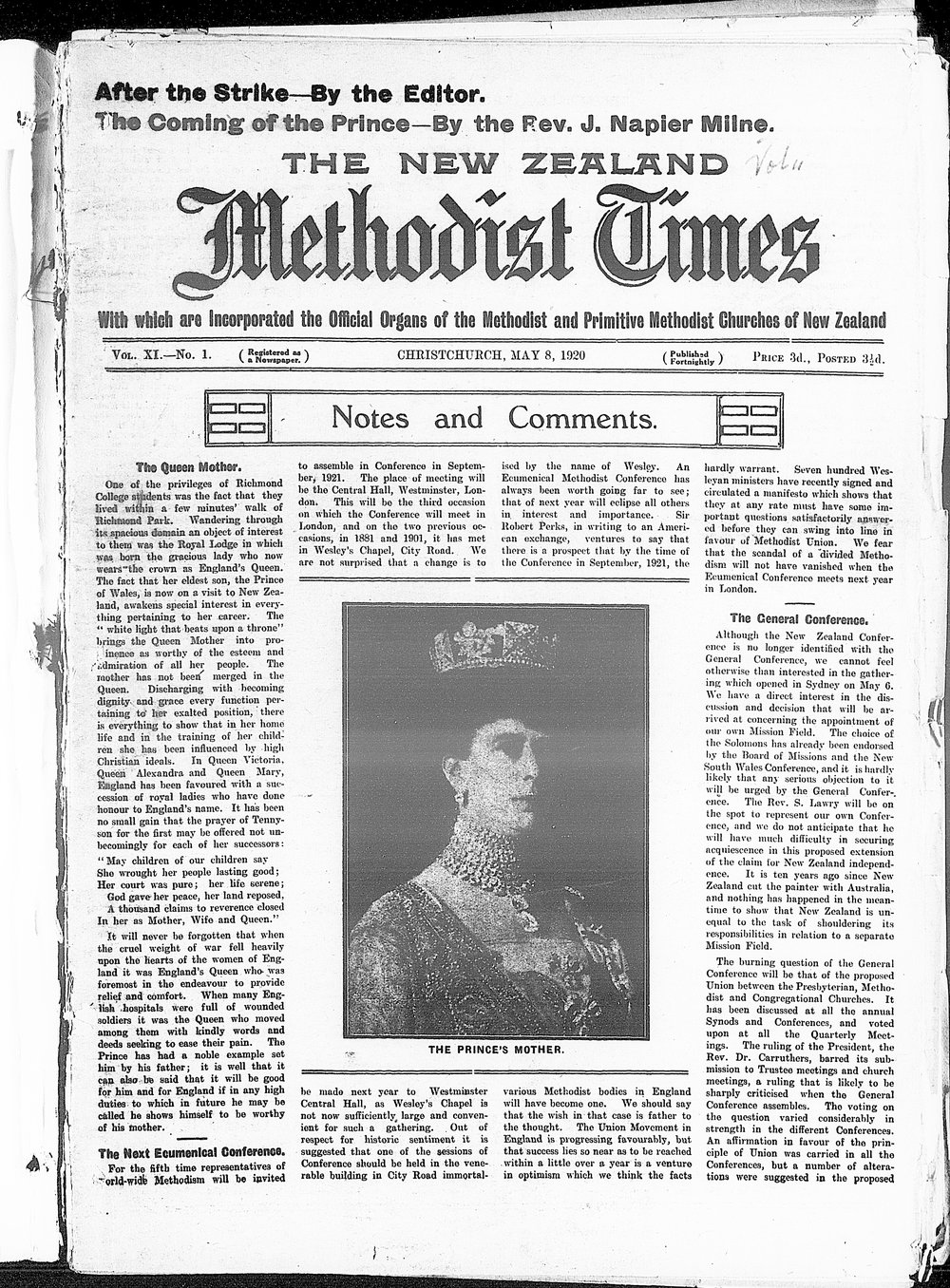 The New Zealand Methodist Times: 8th May 1920