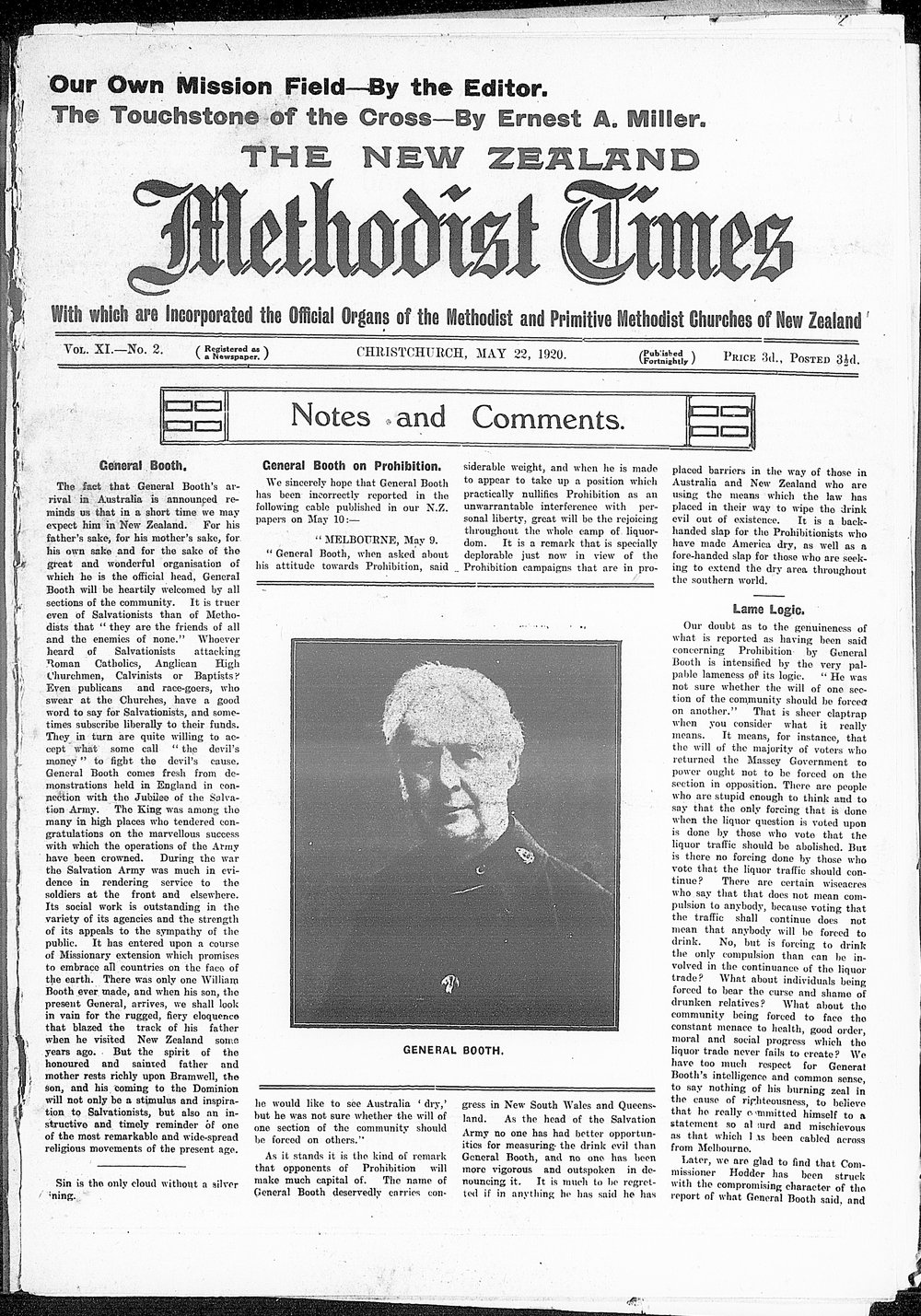 The New Zealand Methodist Times: 22nd May 1920