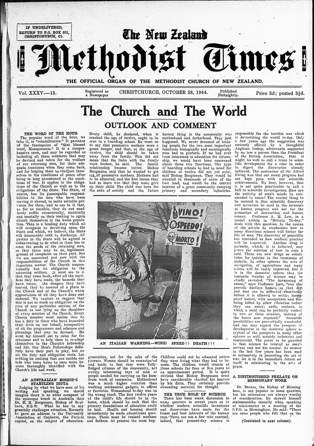 The New Zealand Methodist Times: 28th October 1944