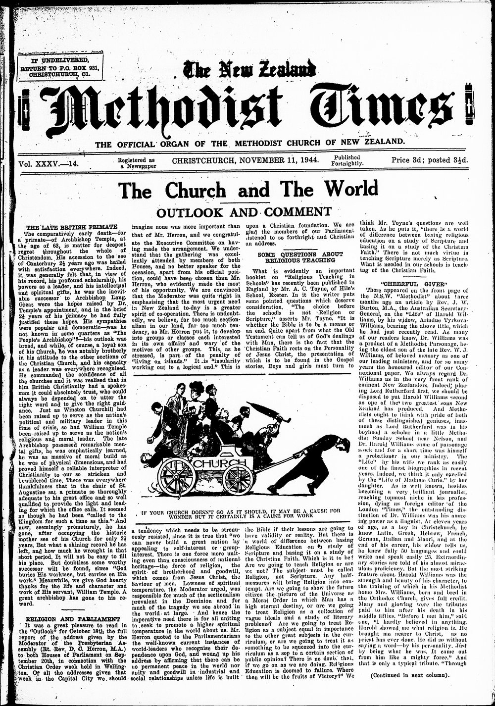 The New Zealand Methodist Times: 11th November 1944