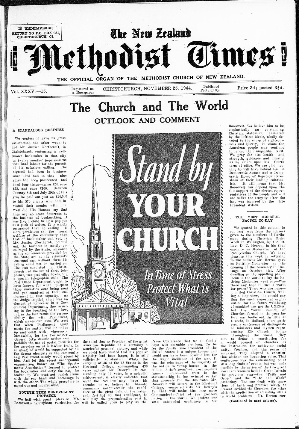 The New Zealand Methodist Times: 25th November 1944