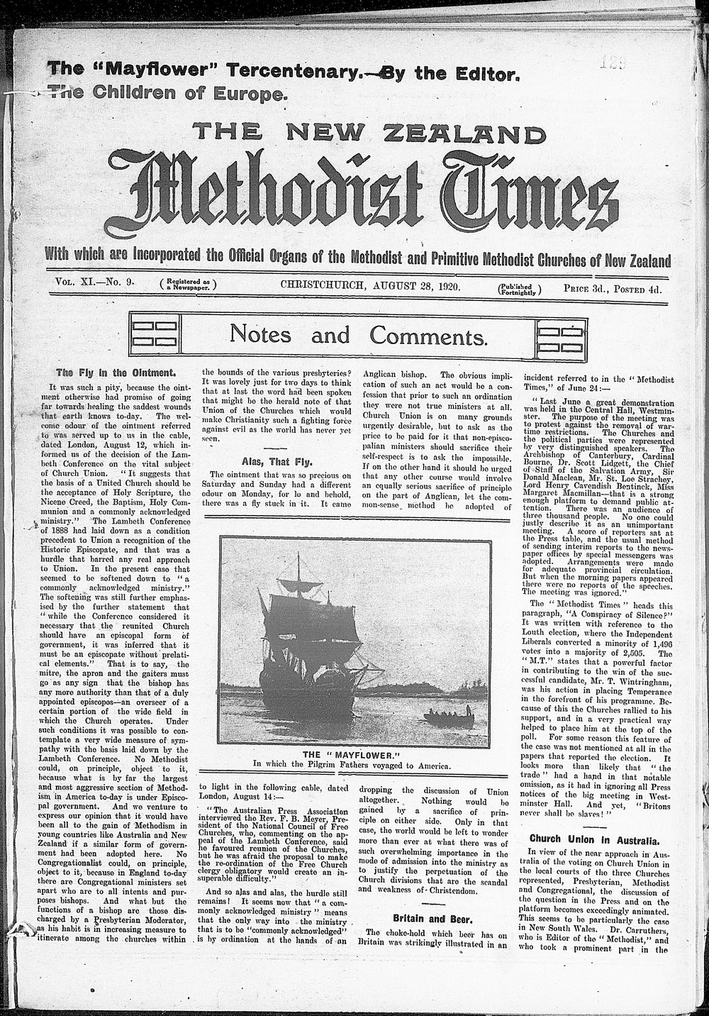 The New Zealand Methodist Times: 28th August 1920
