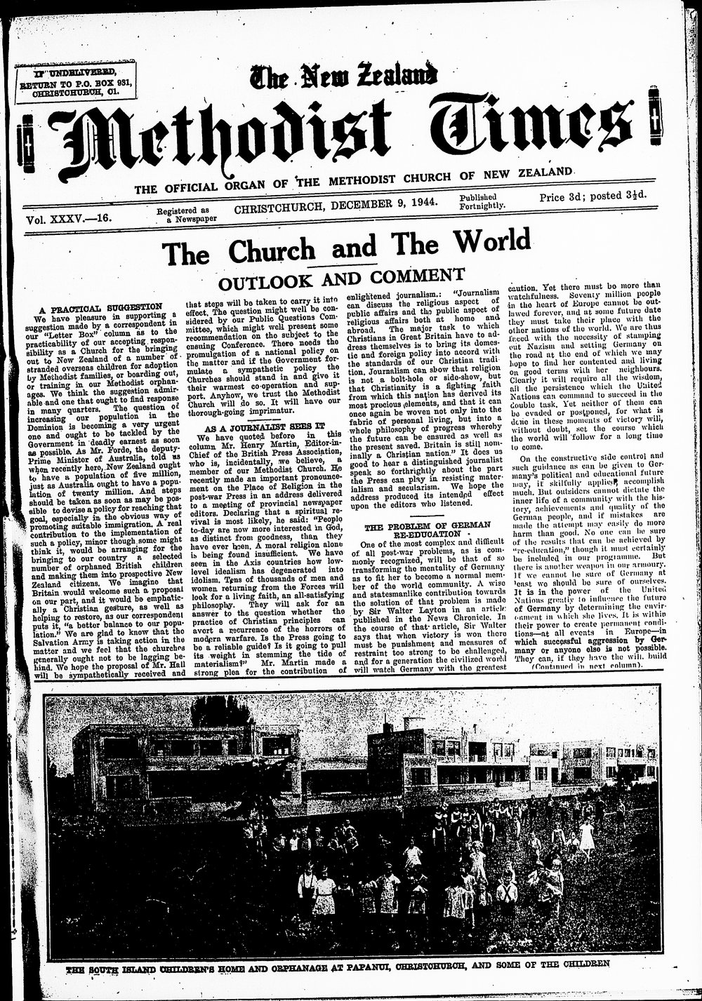 The New Zealand Methodist Times: 9th December 1944