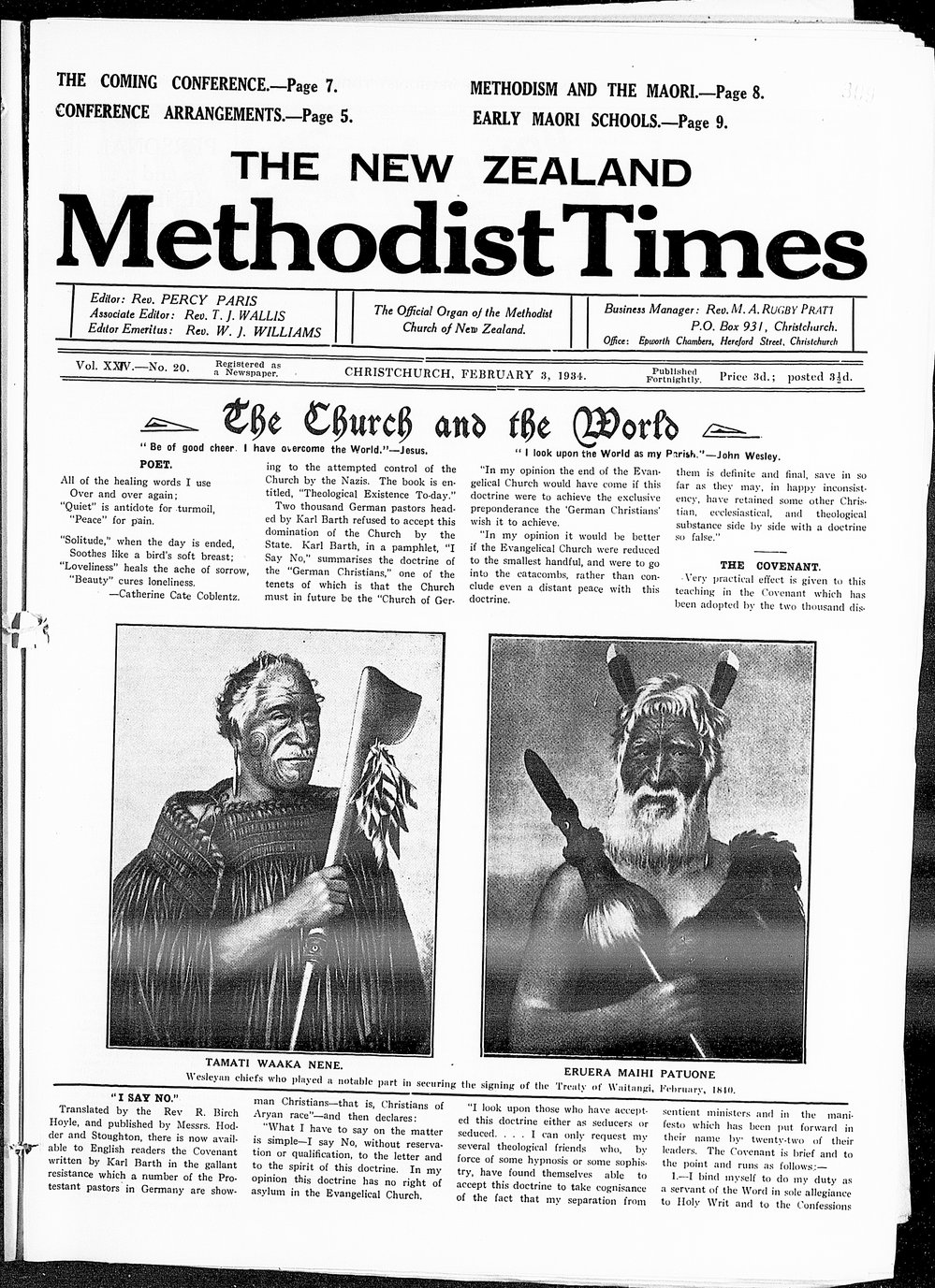 The New Zealand Methodist Times: 3rd February 1934