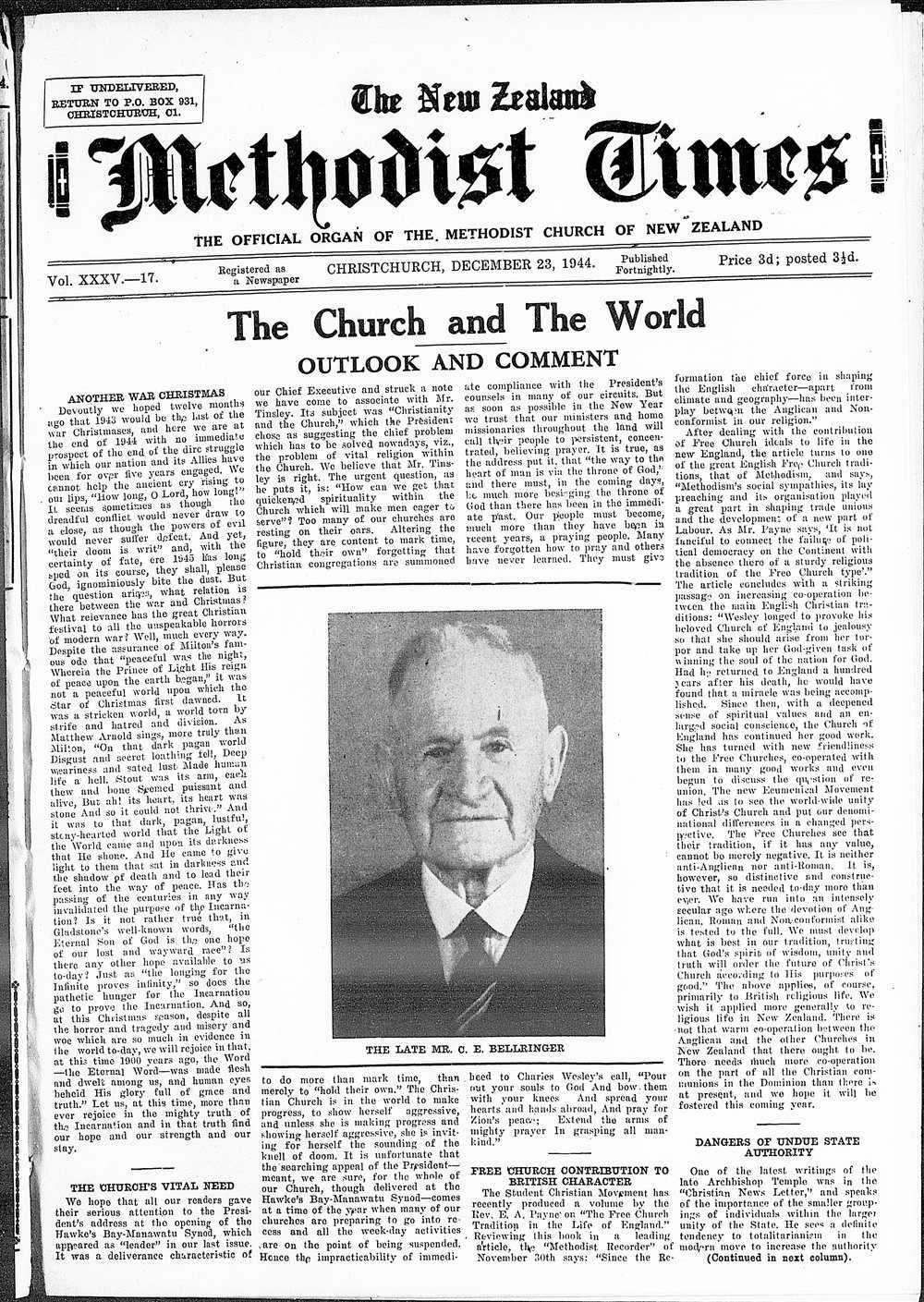 The New Zealand Methodist Times: 23rd December 1944