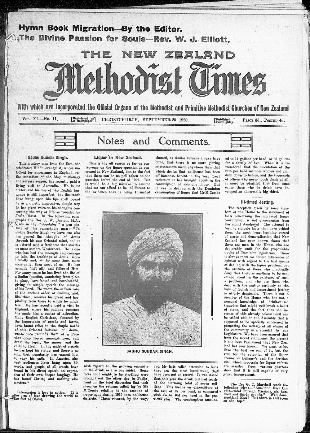 The New Zealand Methodist Times: 25th September 1920