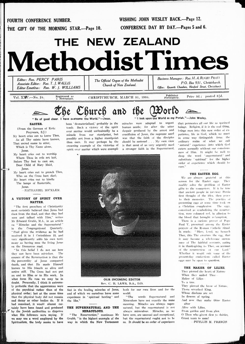 The New Zealand Methodist Times: 31st March 1934