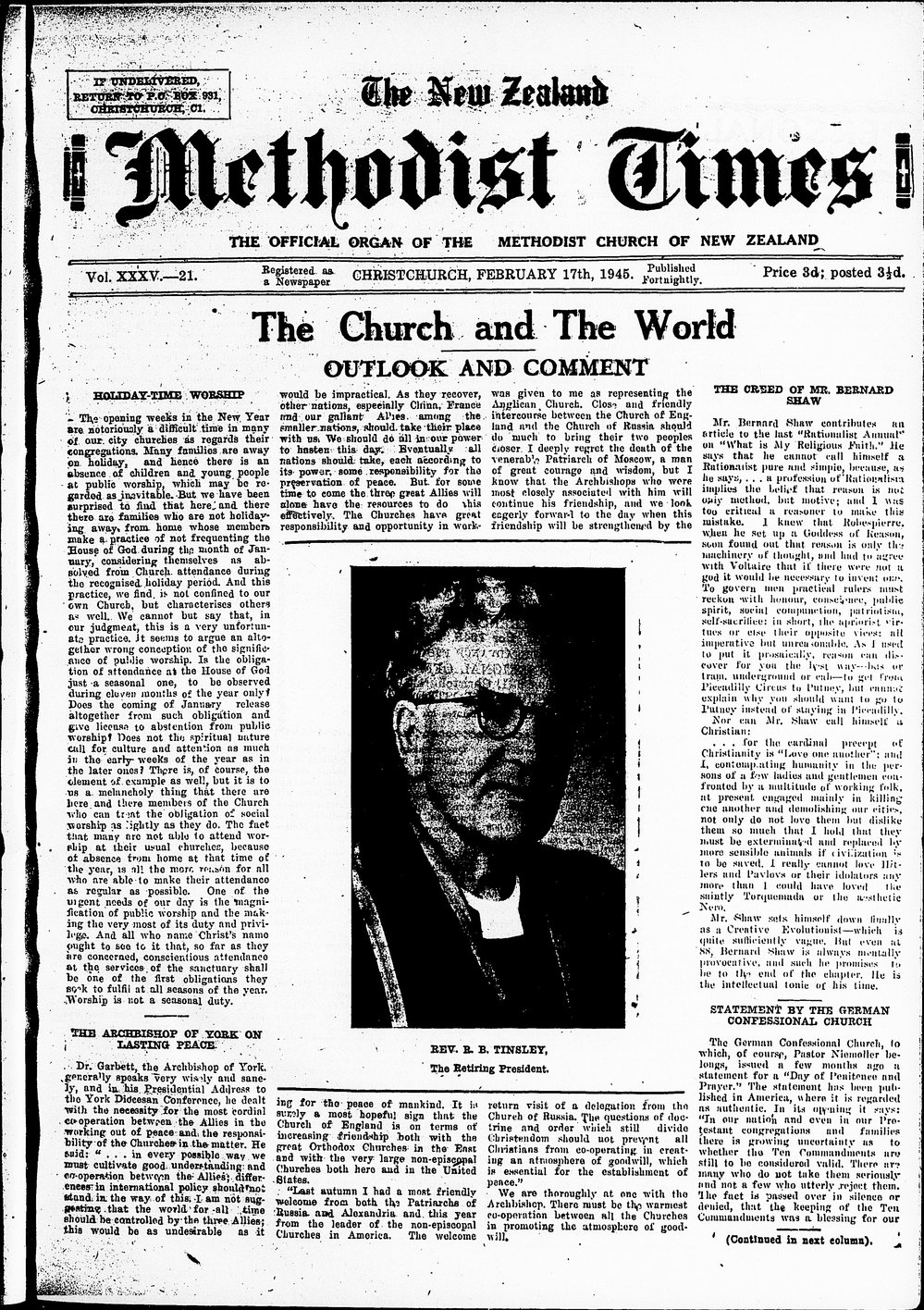 The New Zealand Methodist Times: 17th February 1945