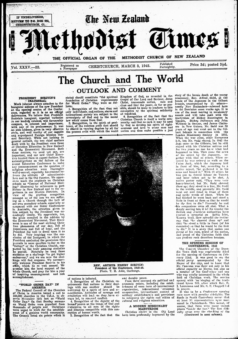 The New Zealand Methodist Times: 3rd March 1945