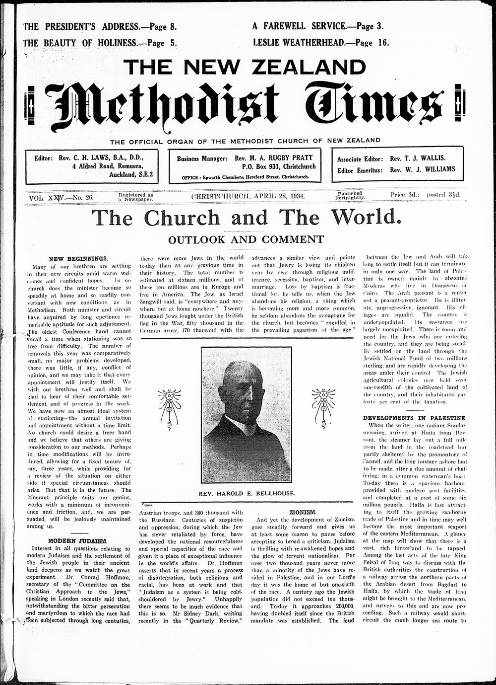 The New Zealand Methodist Times: 28th April 1934