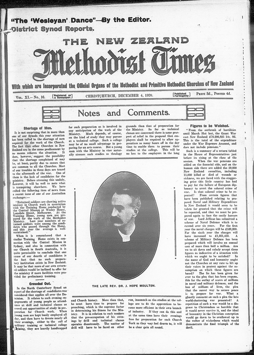 The New Zealand Methodist Times: 4th December 1920
