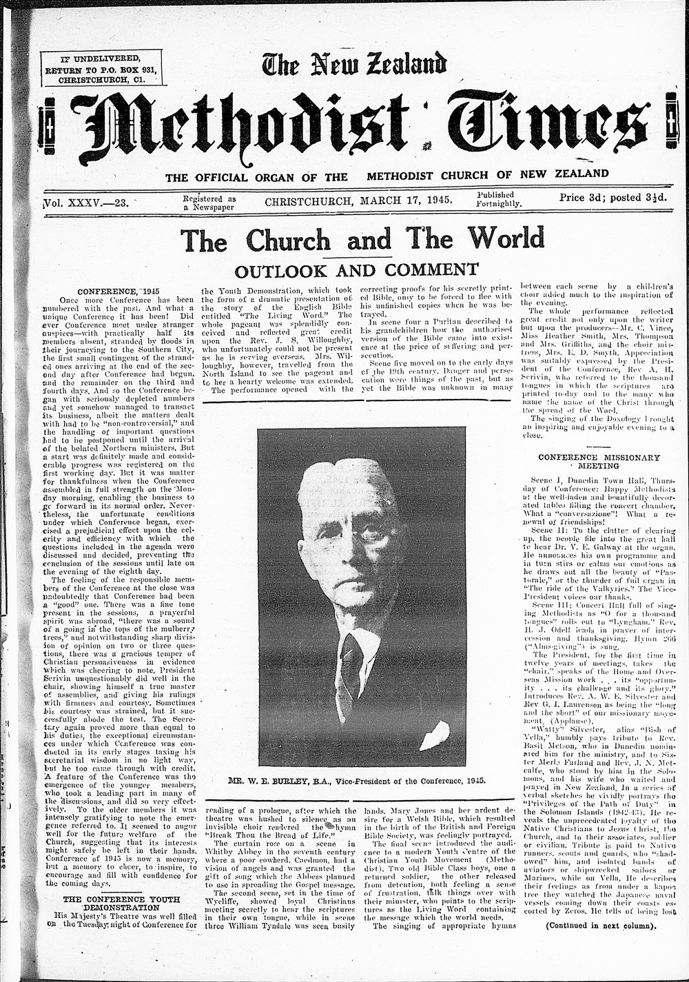 The New Zealand Methodist Times: 17th March 1945