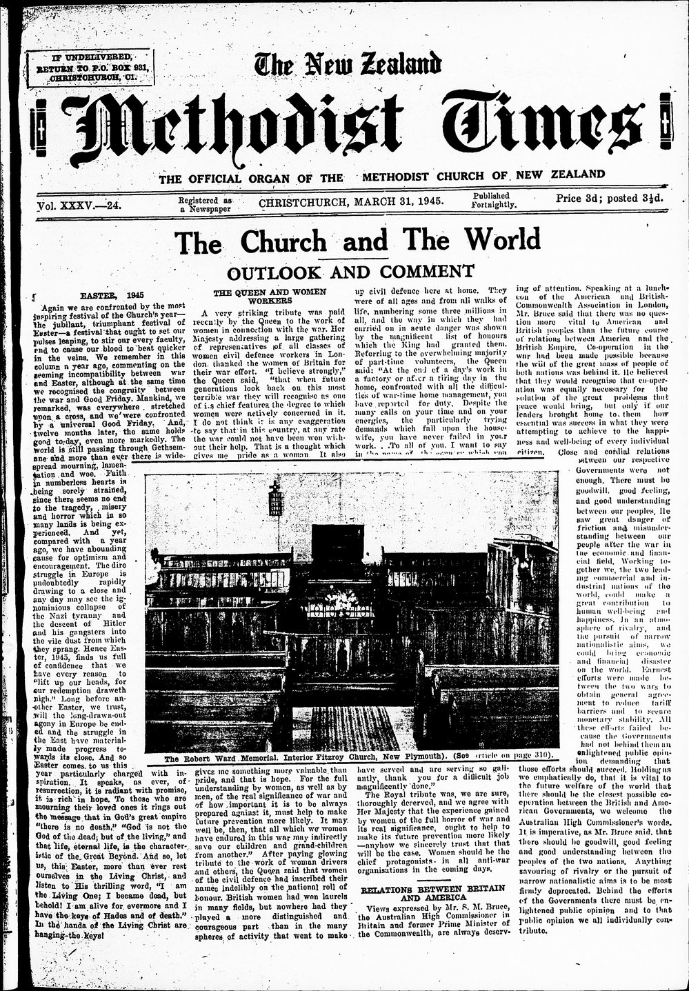 The New Zealand Methodist Times: 31st March 1945