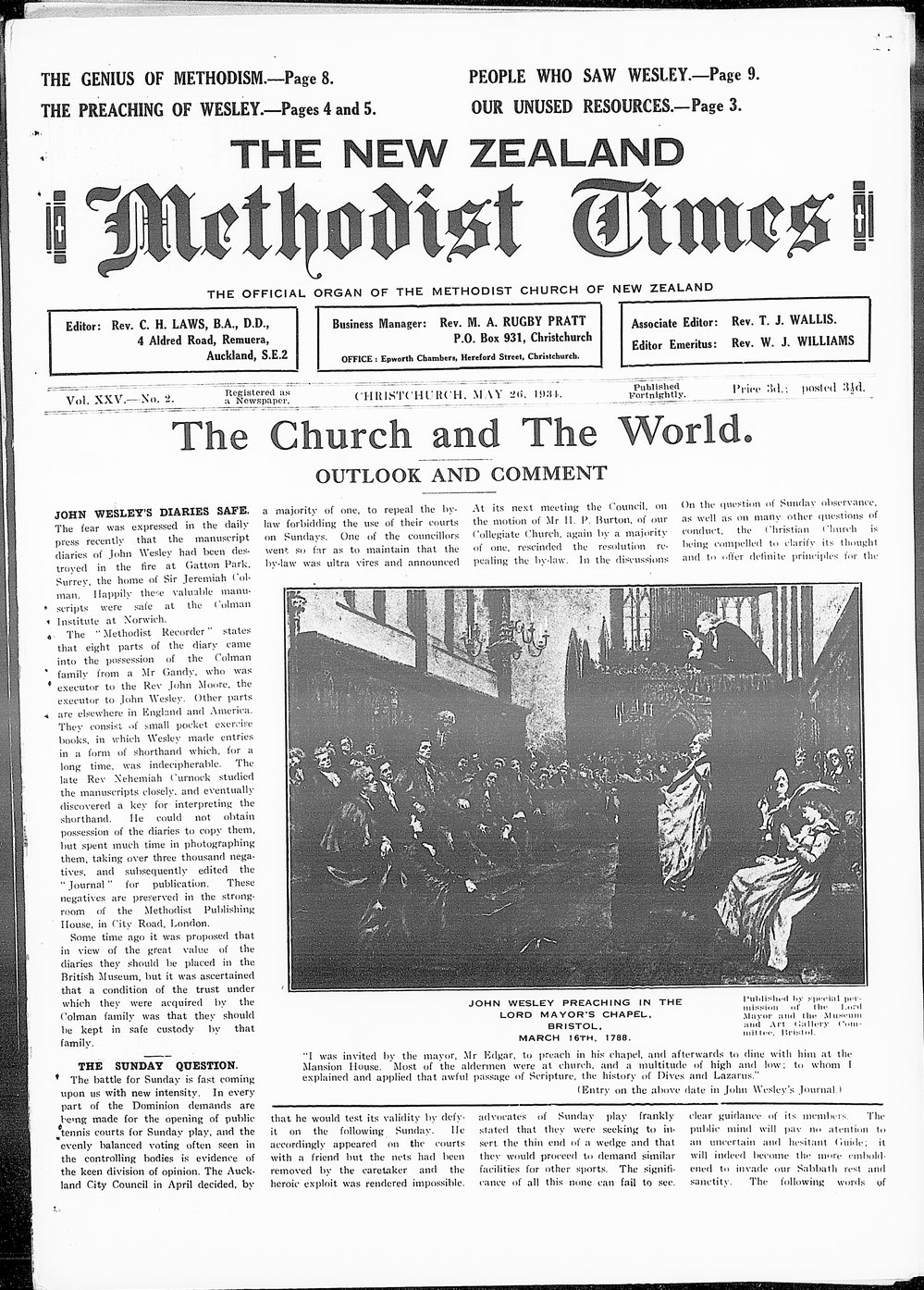 The New Zealand Methodist Times: 26th May 1934