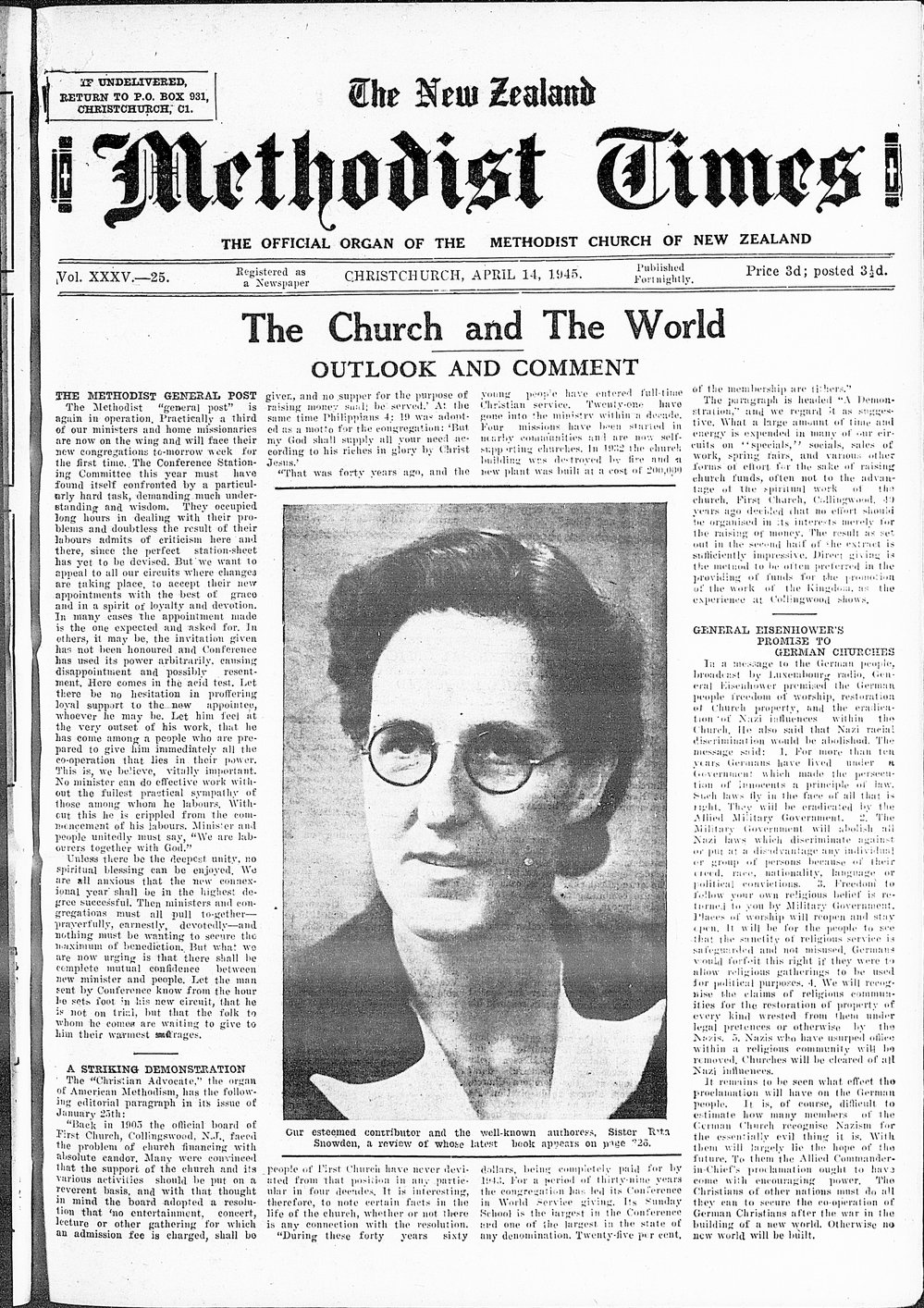 The New Zealand Methodist Times: 14th April 1945