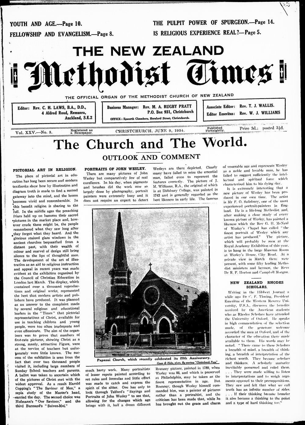 The New Zealand Methodist Times: 9th June 1934