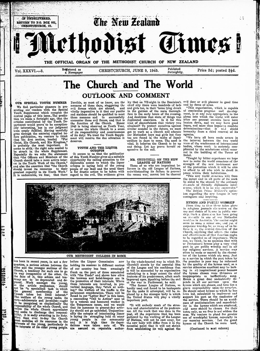 The New Zealand Methodist Times: 9th June 1945