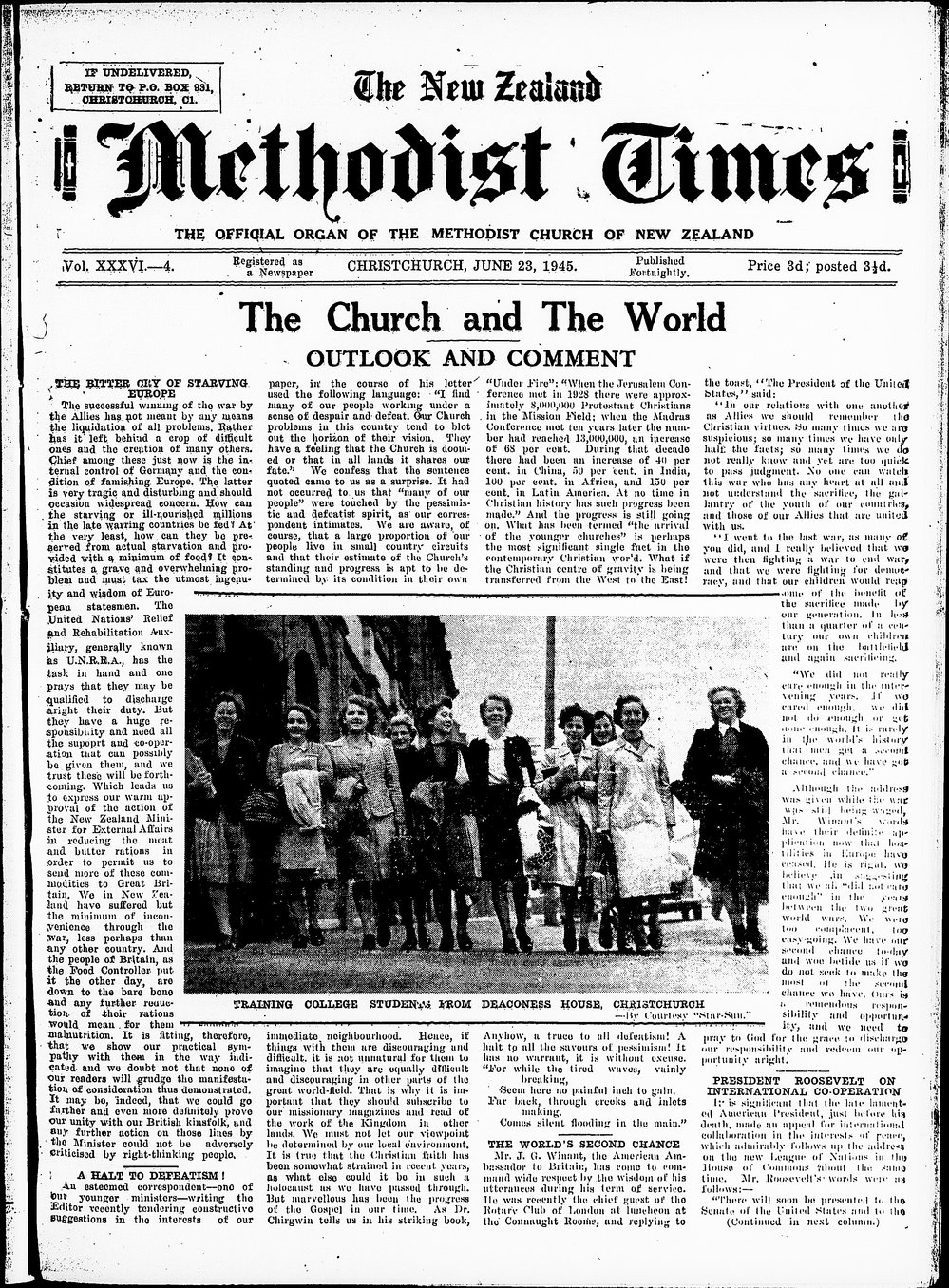 The New Zealand Methodist Times: 23rd June 1945