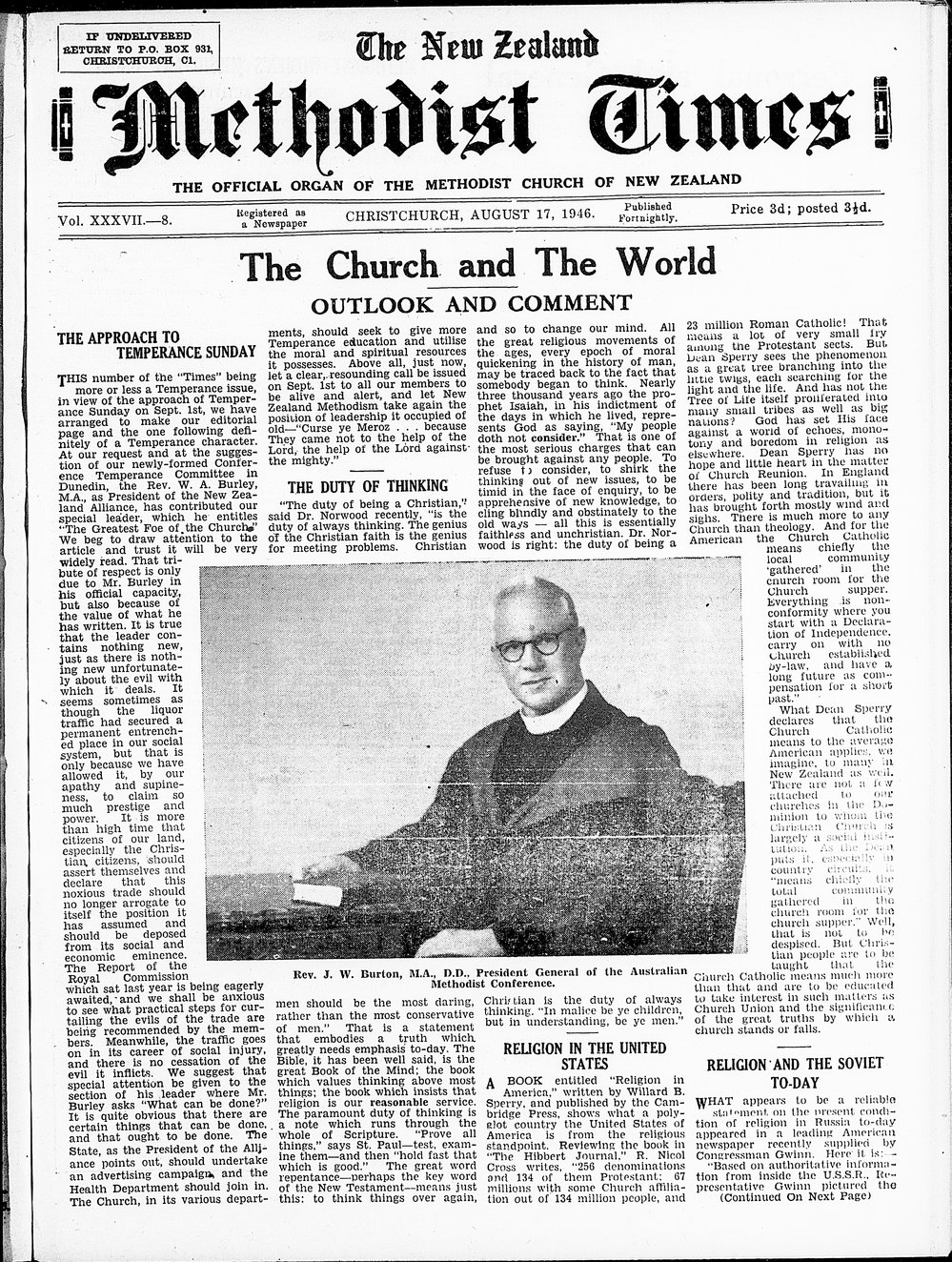 The New Zealand Methodist Times: 17th August 1946