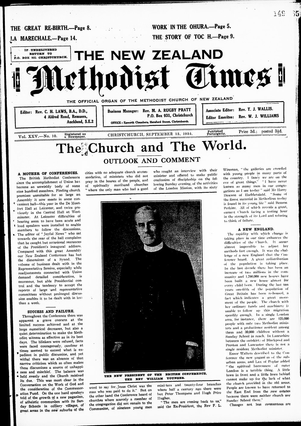 The New Zealand Methodist Times: 15th September 1934