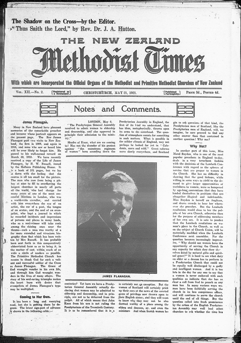 The New Zealand Methodist Times: 21st May 1921