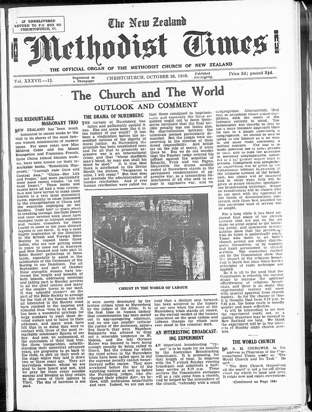 The New Zealand Methodist Times: 26th October 1946