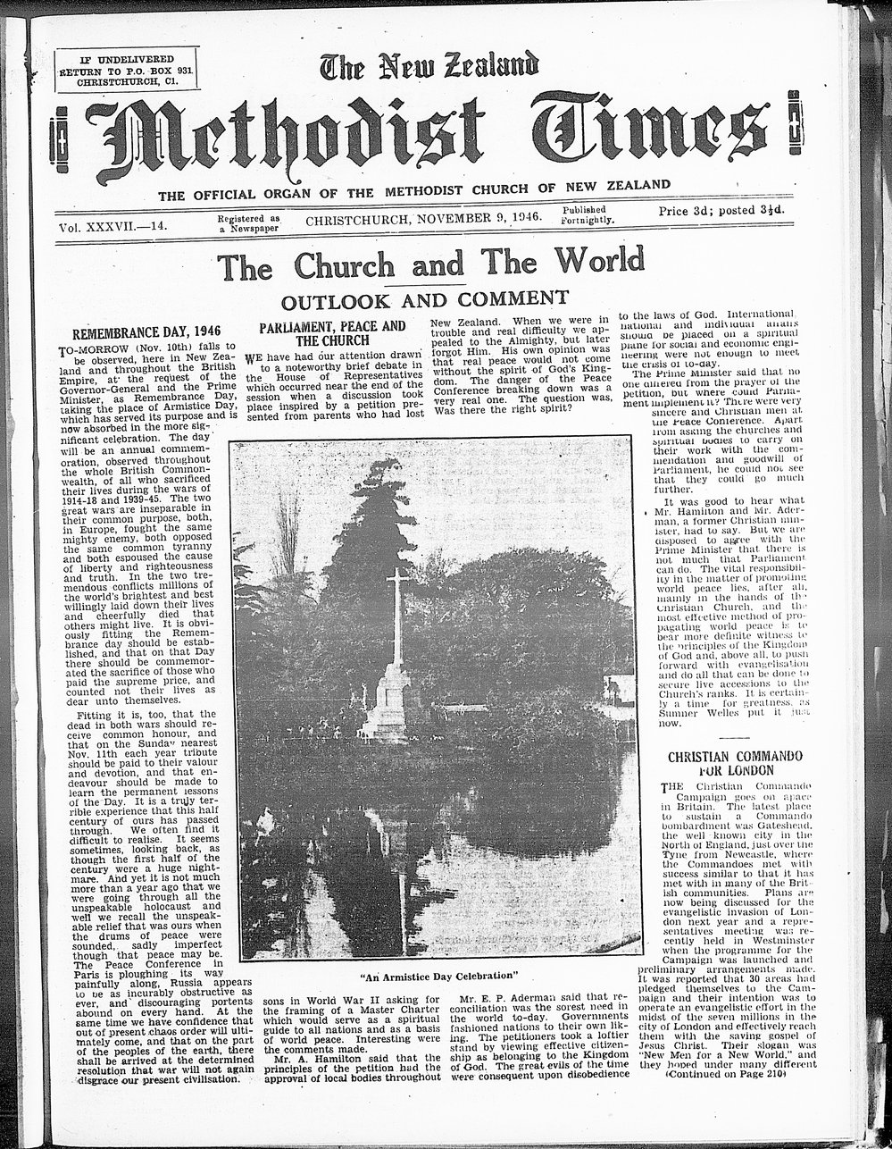 The New Zealand Methodist Times: 9th November 1946