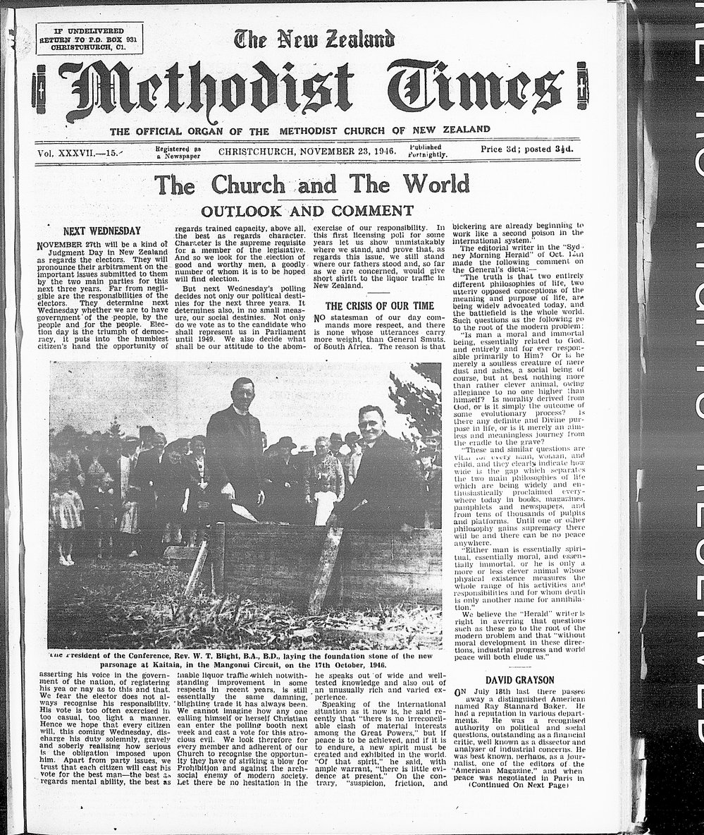 The New Zealand Methodist Times: 23rd November 1946