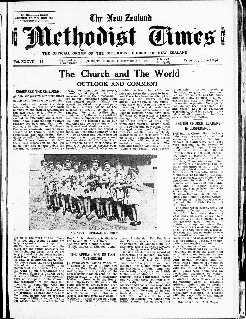 The New Zealand Methodist Times: 7th December 1946