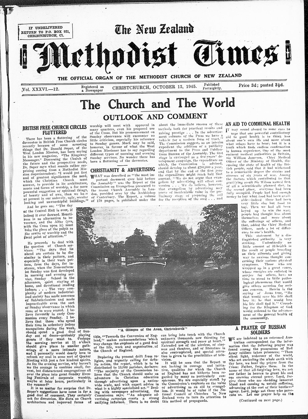 The New Zealand Methodist Times: 13th October 1945