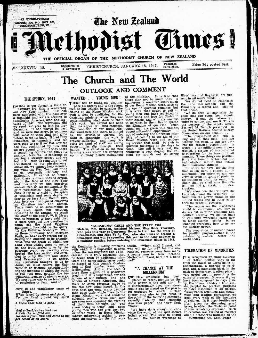 The New Zealand Methodist Times: 18th January 1947