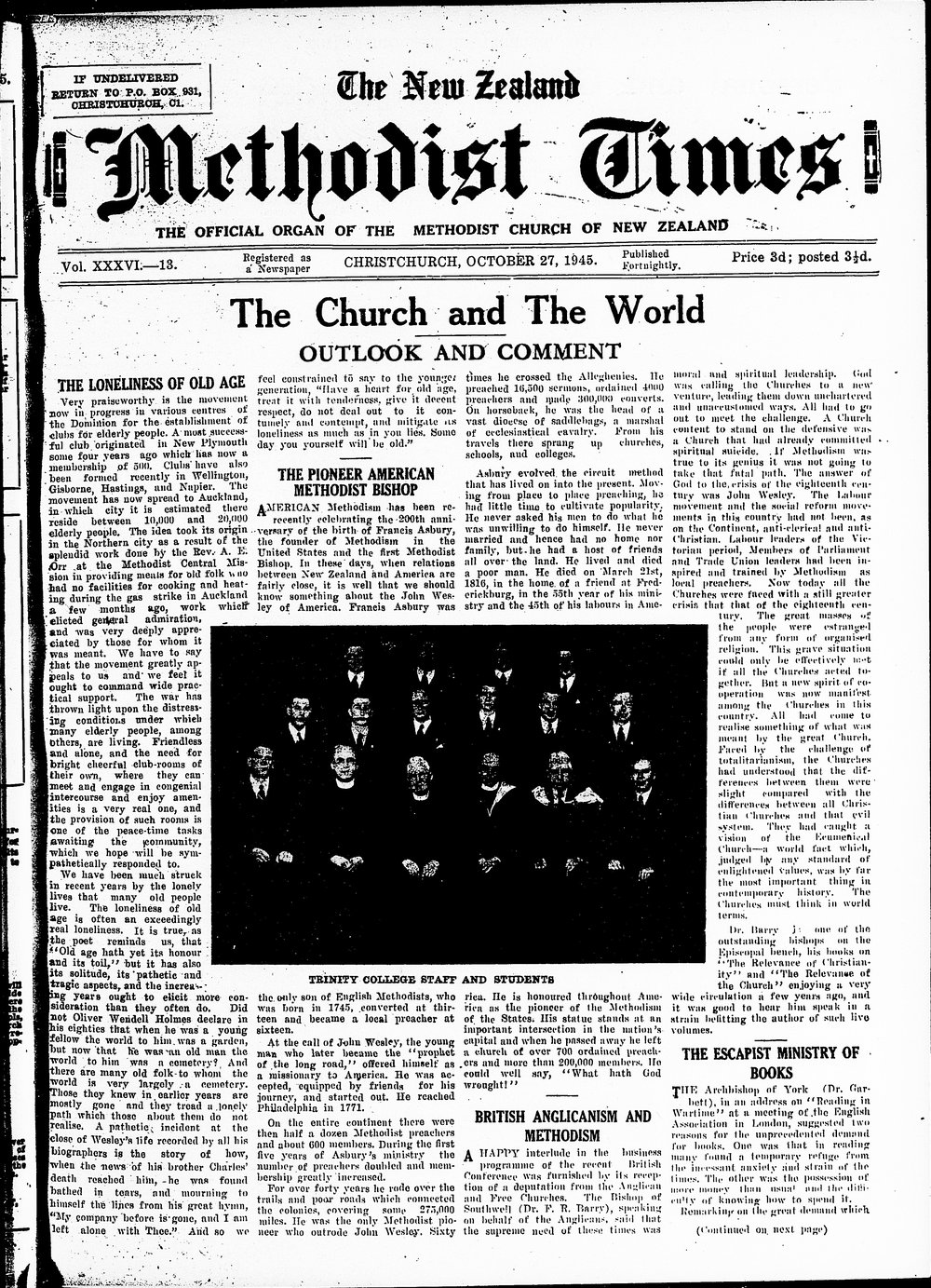 The New Zealand Methodist Times: 27th October 1945