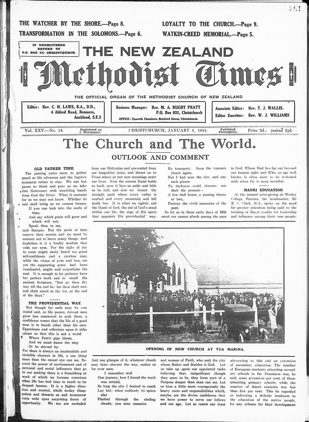 The New Zealand Methodist Times: 5th January 1935