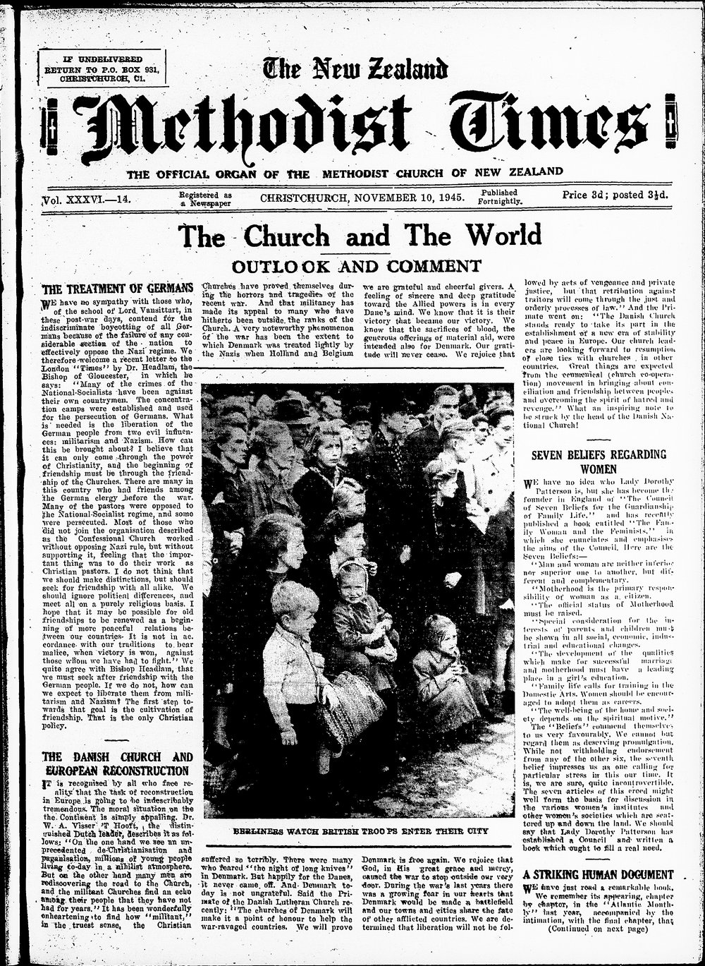 The New Zealand Methodist Times: 10th November 1945
