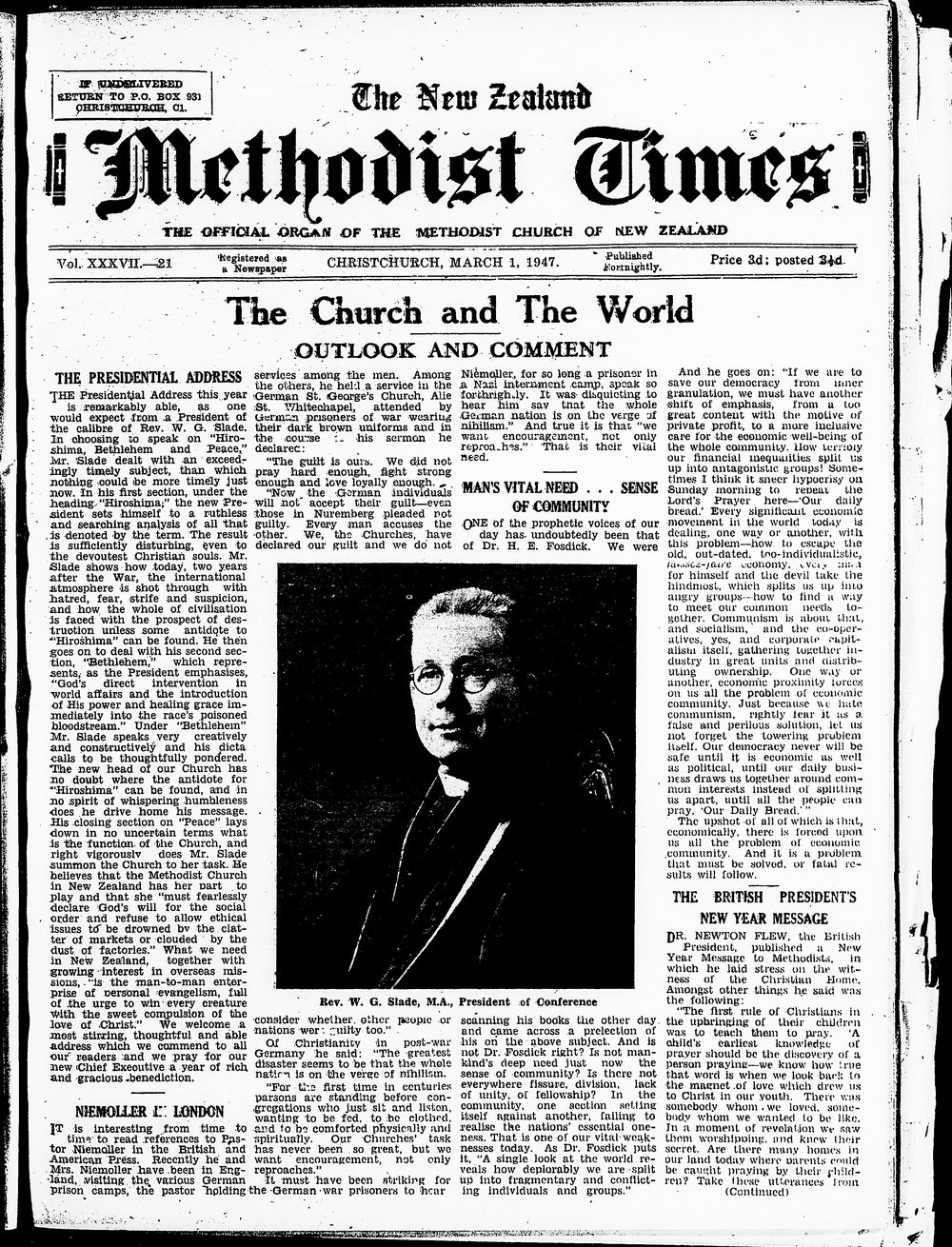 The New Zealand Methodist Times: 1st March 1947