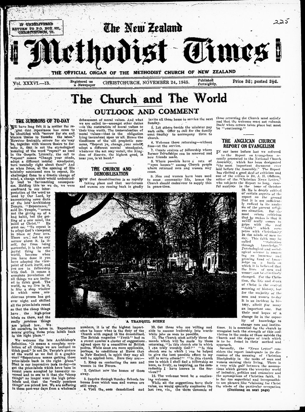 The New Zealand Methodist Times: 24th November 1945